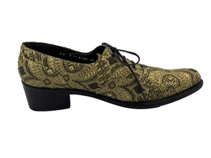 Robert Clergerie Paris Luxus Schuhe Leder Gold Metallic Oxford Schnürpump - Bild 1 von 13