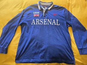 Vintage Arsenal FC 1886 Longsleeve Fan Polo Top - Blue - Mens XXL - Picture 1 of 19