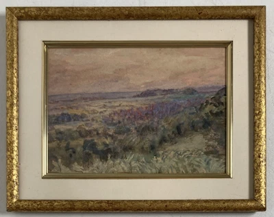 Pintura acuarela gema pequeña original vintage paisaje impresionista desierto Foto 1 de 4