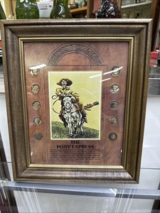 THE PONY EXPRESS MERCURY DIME 10 COIN SET IN FRAME 12" X 10" Ultra Rare - Bild 1 von 5