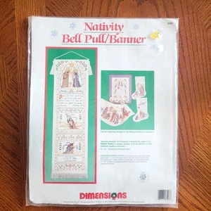 NIP Vintage Dimensions Nativity Bell Pull Banner Cross Stitch Kit New Christmas - Picture 1 of 5