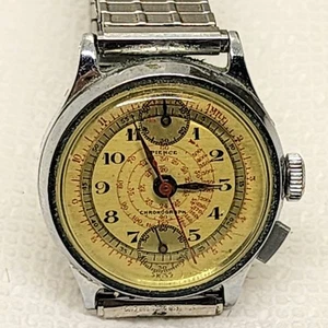 Rare Vintage 1930's PIERCE PXA Chronograph 7j Telemeter Wrist watch WORKS Swiss - Picture 1 of 20