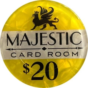 $20 MAJESTIC CARD ROOM JETON - Picture 1 of 1