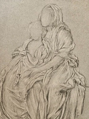 Lord Fr. Leighton (1830-1896): Study of woman & child for painting Daphnephoria - Bild 1 von 4