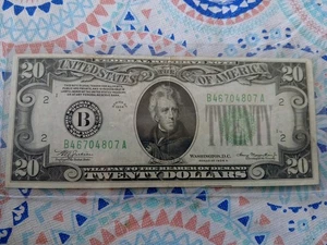 Series 1934-A $20 Dollar Bill Federal Reserve Note FRN New York #B10157193B - Picture 1 of 2