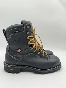 Men’s Danner Quarry 8” Work Black Leather Goretex Lace Up Comp Boots Size 10.5D - Picture 1 of 7