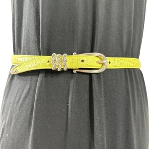 Brighton Damen Gürtel pistaziengrün geprägtes Leder silberne Beschläge M/L 32 - Bild 1 von 5