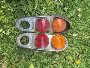 Pair Lucas L692 Austin Healey Morgan AC Cobra Jaguar Aston Red Rear Light Units - Picture 1 of 6