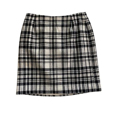 Falda lápiz Eddie Bauer negra a cuadros mezcla de lana - talla 10 Foto 1 de 4