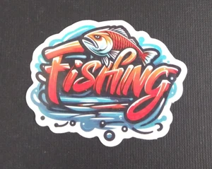 Beautiful Orange Fish In Water Fishing Sticker 1.78" x 2.38" (AS) - Picture 1 of 2