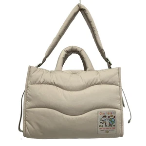 Auth COACH - CQ057 Beige Multi Nylon Tote Bag - Picture 1 of 8