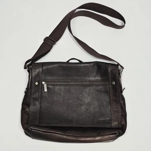 Kenneth Cole Reaction Hombres Marrón Oscuro Cuero Colombiano Bolso Mensajero - Imagen 1 de 21