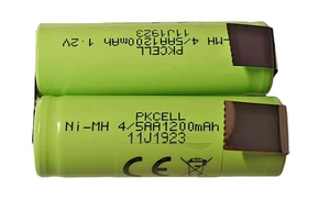 Akkupack 2 x 4/5AA NiMH 2,4V 1200mAh mit Anschlüsse Lötfahne - Bild 1 von 1