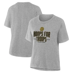Camiseta gris para mujer Atlanta Hawks aros para tropas - Imagen 1 de 3