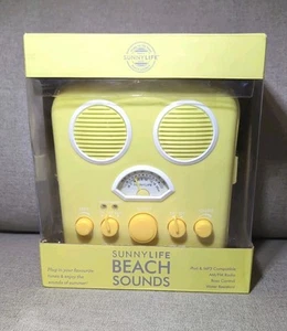 Sunnylife Beach Sounds Portable Radio Speaker MP3 Retro YELLOW Summer Sounds New - Picture 1 of 5