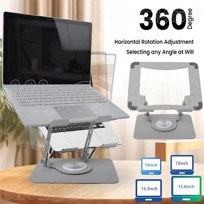 360° Metal Portable Laptop Tablet Stand Riser Bracket Adjustable Holder For Desk - Image 1 of 4