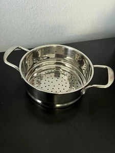 Stainless Steel Steamer Colander Strainer Pasta Veggies Insert, EUC - Picture 1 of 7