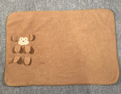Chic Pea Swaddling Blanket 3D Monkey Brown Soft Wrap Rounded Corners - Image 1 of 4