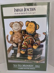 YO-YO Monkey and Stuffie Pattern by Indygo Junction #IJ862 NEW UNCUT - Picture 1 of 5