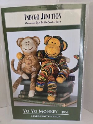 YO-YO Monkey and Stuffie Pattern by Indygo Junction #IJ862 NEW UNCUT - Image 1 of 4