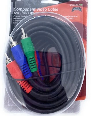 Component Video Cable 12 ft., (3.6 ml, Black) - Image 1 of 4
