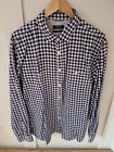 Duffer By St George Mens Blue And White Check Button Down Shirt Size Xl 18