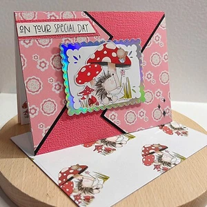 5 x handgefertigte Geburtstagskarten - Igel - Bild 1 von 5