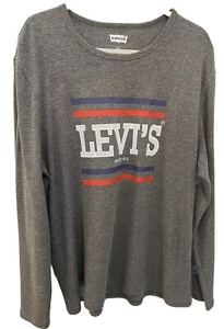 Levi’s Shirt Herren Gr. XXL grau Waffelstrick Logo Freizeit Crew Long SL Pullover - Bild 1 von 6