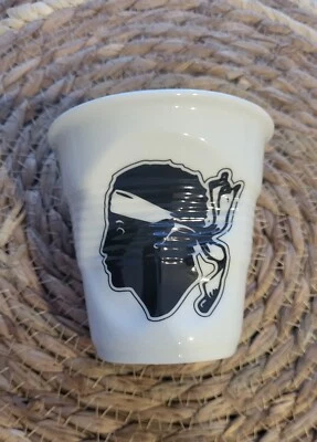 REVOL ,Goblet Grande tasse Froissé Café Cappuccino drapeau La Corse  18cl neuf  - Photo 1/4