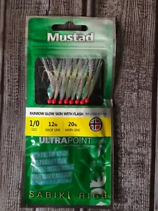 Mustad Rainbow Glow Skin with Flash Sabiki Rigs Size 1/0 - Picture 1 of 3