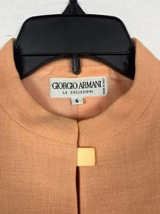 ARMANI Collezioni Made in Italy Linen Blend Womens Blazer Jacket Size 6 - Picture 1 of 7