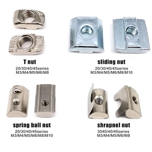 M3-M10 Dado scorrevole blocco forma a T per estrusione profilo alluminio slot binario - Foto 1 di 6