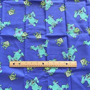 Vintage Monsters Inc Fabric Sully Mike Springs Industries Cotton 22x44 - Picture 1 of 6