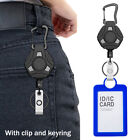 2pcs ID Badge Holder Retractable Keychain ABS Carabiner Outdoor Reels Heavy Duty