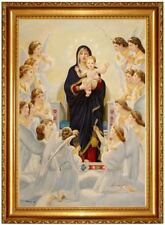 ÖLBILD Madonna mit Jesuskind, Engel, ÖLGEMÄLDE HANDGEMALT F:60x90cm 