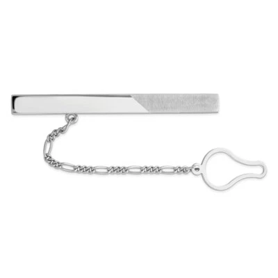 Sterling Silver Rhodium Plated Tie Clip - Image 1 of 2