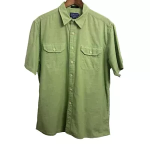 Pendleton Short Sleeve Warren Shirt Men’s Large Two Button Pockets Cotton Green - Picture 1 of 5