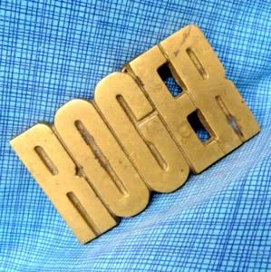 ROGER Belt Buckle Iconic 70s Cut Out Brass Name Vintage Taiwan .TAZ360 - Picture 1 of 8