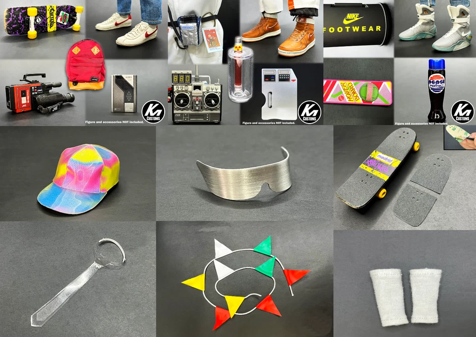 Juegos de pegatinas Kisscut escala 1/6 Hot Toys Regreso al futuro Marty Mcfly Doc Brown Foto 1 de 1