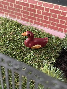Dolls House Miniature Brown Ornamental Duck New Garden Ceramic - Picture 1 of 3