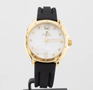 IceTime 42mm Men's Yellow Gold Steel Watch Iced 0.10ct Diamonds White Dial AB712 - Picture 1 of 5