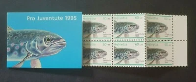 1995 SWITZERLAND ZWITSERLAND SUISSE BOOKLET FISH PRO JUVENTUTE 1995 VF MNH - Imagem 1 de 2