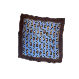 Pañuelo bufanda cuadrada vintage eco metálico tonos otoño cachemira 21" - Imagen 1 de 2
