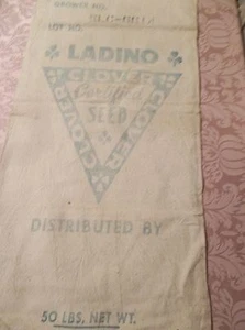 LADINO KLEE ZERTIFIZIERTER SAMENSTOFF TUCHSACK 50 Pfund 28" x 13" KEINE MÄNGEL!! SCHÖN - Bild 1 von 3