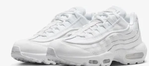 Nike Air Max 95 Essential Triple White Shoes CT1268-100 Mens 8.5 Womens 10 - Picture 1 of 8