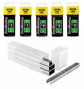 STANLEY Heavy Duty Staples Type G 4,11,140 (1-TRA) 6mm 8mm 10mm 12mm 14mm - Picture 1 of 6