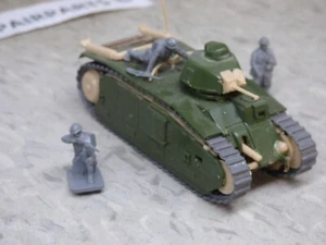 1/76 Matchbox WWII French Char B.1 bis Tank and Airfix Soldiers Lot#7385B© - Picture 1 of 3