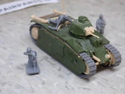 1/76 Matchbox WWII French Char B.1 bis Tank and Airfix Soldiers Lot#7385B© - Imagem 1 de 3