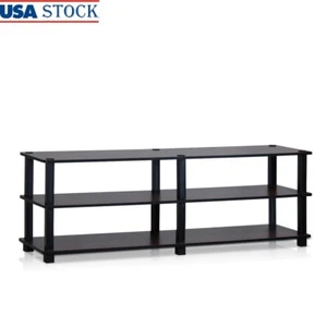 3-Tier No Tools TV Stand Entertainment Center Open Shelves Durable Storage Rack - Picture 1 of 5