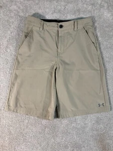 Under Armour Golf Shorts Boys size 14 Beige 26x9 Lightweight - Picture 1 of 7